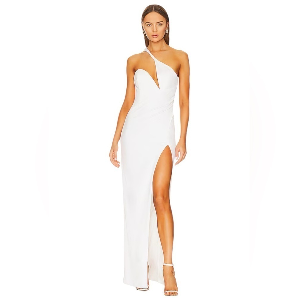 Katie May x Revolve - Brittany Gown in Silver Dusted Ivory Sz M